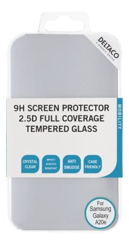 DELTACO Skärmskydd i 2.5D Härdat Glas för Samsung Galaxy A20e - Transparent