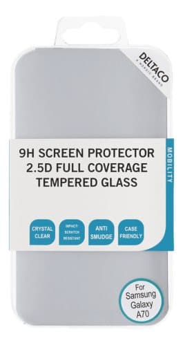 DELTACO Skärmskydd i 2.5D Härdat Glas för Samsung Galaxy A70 - Transparent