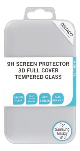 DELTACO Skärmskydd i 3D Härdat Glas för Samsung Galaxy S10 - Transparent