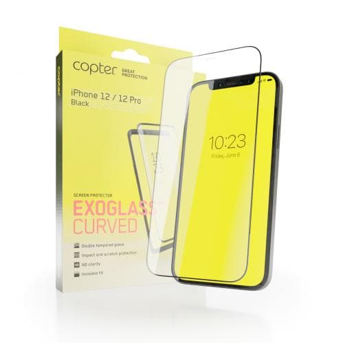 Copter Exoglass Curved Frame för iPhone 12 Pro & iPhone 12 6.1" - Svart