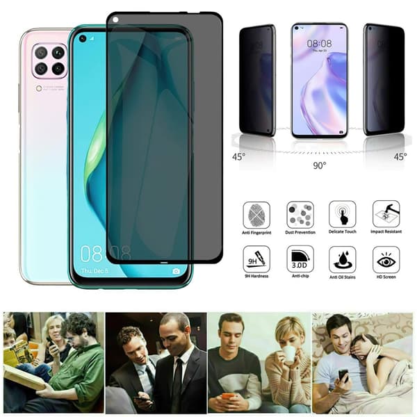 Huawei P40 Lite - Privacy Hærdet Glas Skærmbeskyttelse