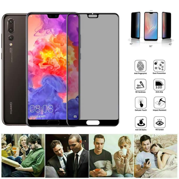 Huawei P20 Pro - Privacy Temperoitu Näytönsuoja Lasi