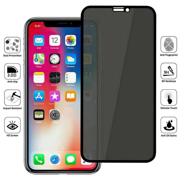 iPhone XR - Privacy Temperoitu Näytönsuoja Lasi