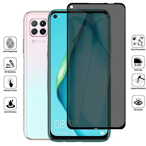 Huawei P40 Lite - Privacy Temperoitu Näytönsuoja Lasi