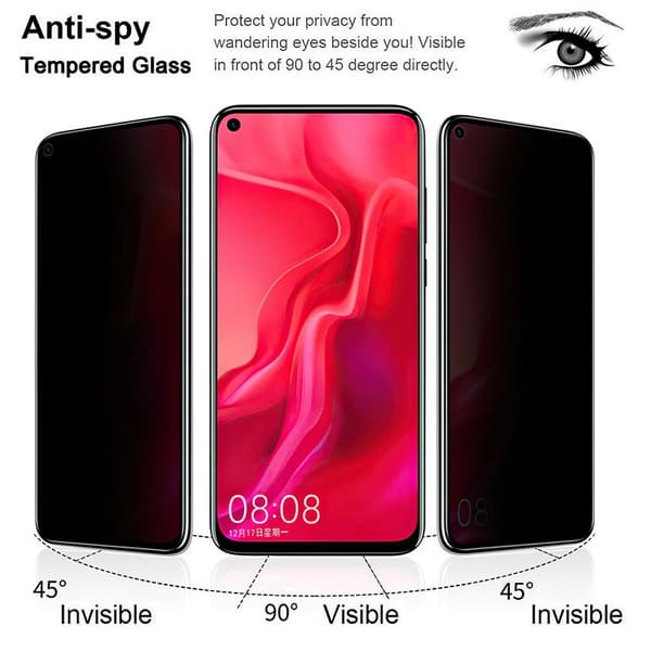 Huawei P40 Lite - Privacy Temperoitu Näytönsuoja Lasi