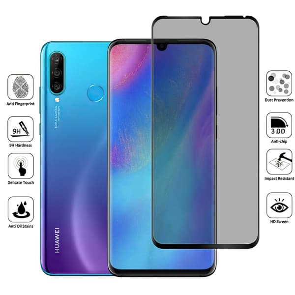 Huawei P30 Lite - Privacy Temperoitu Näytönsuoja Lasi