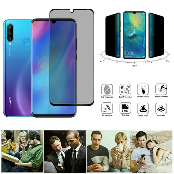 Huawei P30 Lite - Privacy Temperoitu Näytönsuoja Lasi