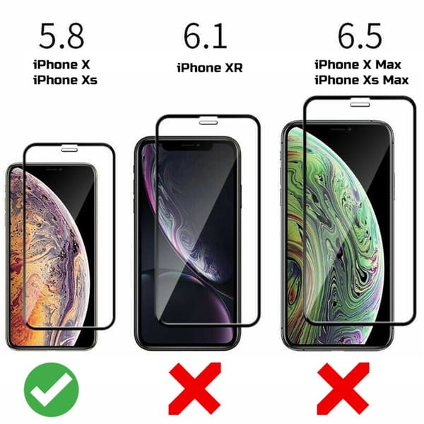 iPhone X/Xs - Temperoitu Näytönsuoja Lasi