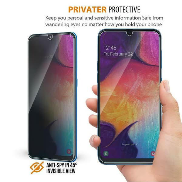 Samsung Galaxy A20e - Privacy Temperoitu Näytönsuoja Lasi