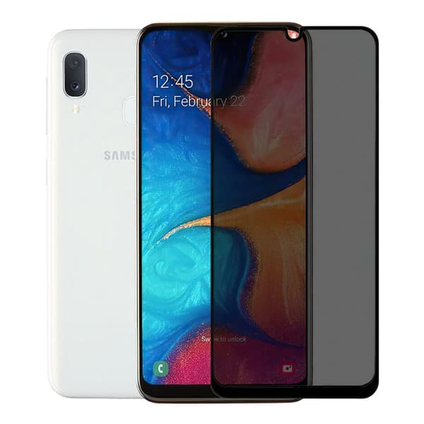 Samsung Galaxy A20e - Privacy Temperoitu Näytönsuoja Lasi
