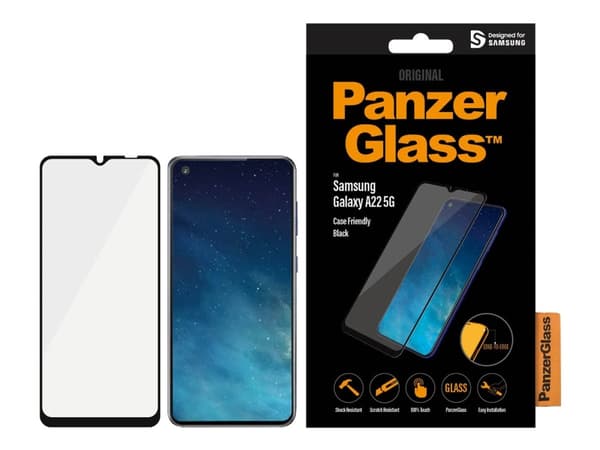 PanzerGlass™ | Koteloystävällinen - Näytönsuoja - Reunasta reunaan sopiva | Samsung Galaxy A22 5G