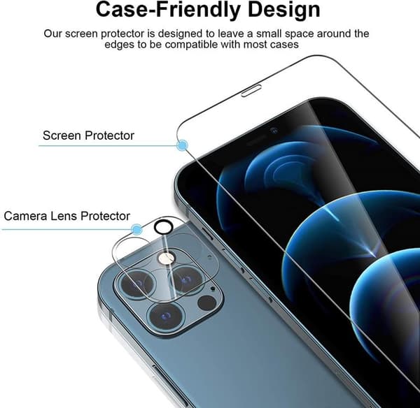 [4-PACK] 2 X Kameralinsskydd i Härdat Glas + 2 X Härdat glas iPhone 11 Pro Max