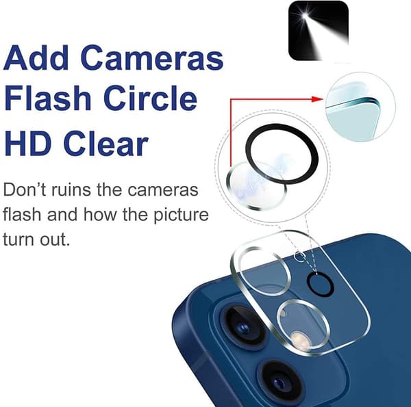 [2-PACK] Kameralinsskydd i Härdat Glas iPhone 12 - Clear