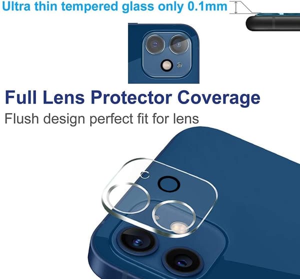[2-PACK] Kameralinsskydd i Härdat Glas iPhone 12 - Clear
