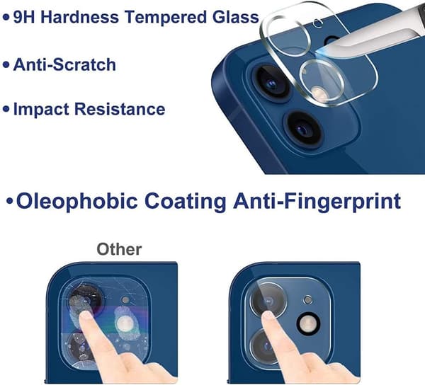 [2-PACK] Kameralinsskydd i Härdat Glas iPhone 12 - Clear