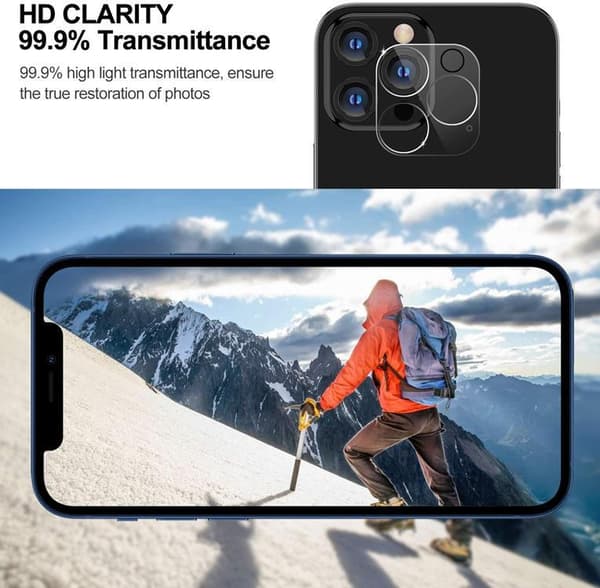 [2-PACK] Kameralinsskydd i Härdat Glas iPhone 12 Pro Max - Clear