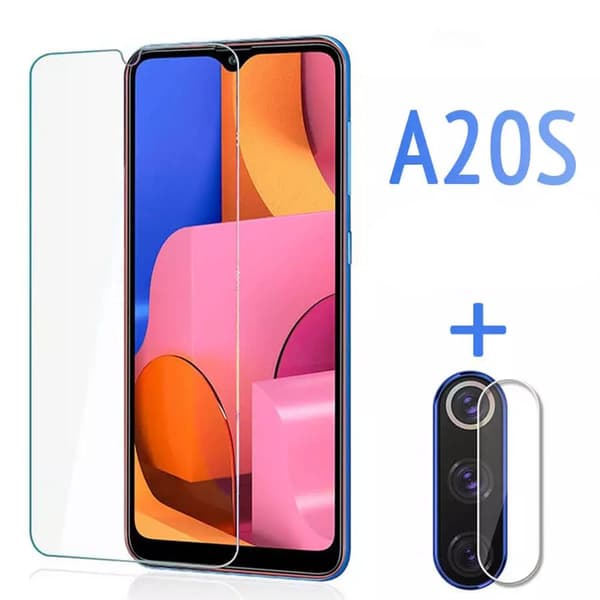3-PACK Samsung Galaxy A20s Skärmskydd + Kameralinsskydd HD 0,3mm