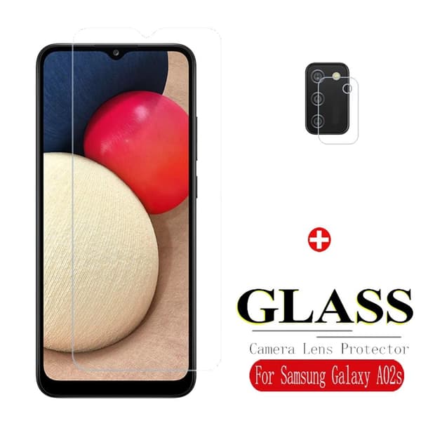 2-PACK Galaxy A02s Skärmskydd + Kameralinsskydd HD 0,3mm