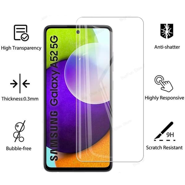 2-PACK Galaxy A52 Skärmskydd + Kameralinsskydd HD 0,3mm