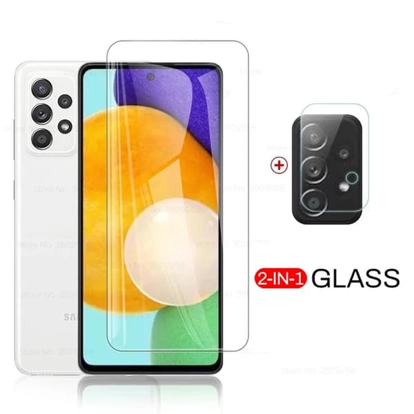 2-PACK Galaxy A52 Skärmskydd + Kameralinsskydd HD 0,3mm