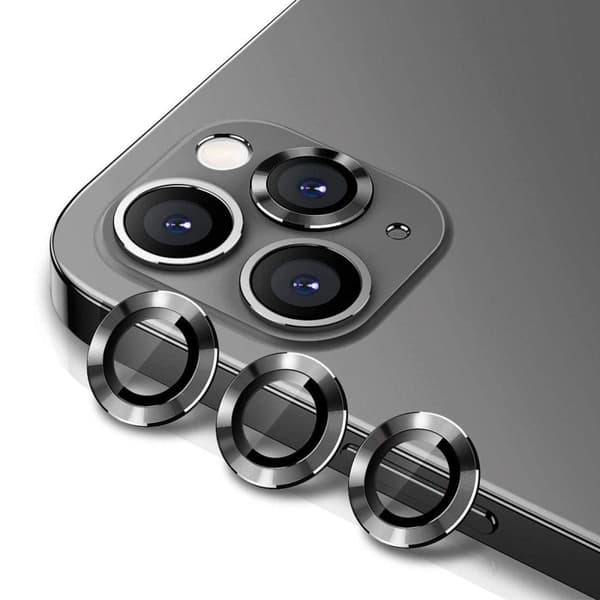 iPhone 11 Pro/11 Pro Max/12 Pro Kameralinsskydd Aluminum Alloy (3 Pcs) - Svart