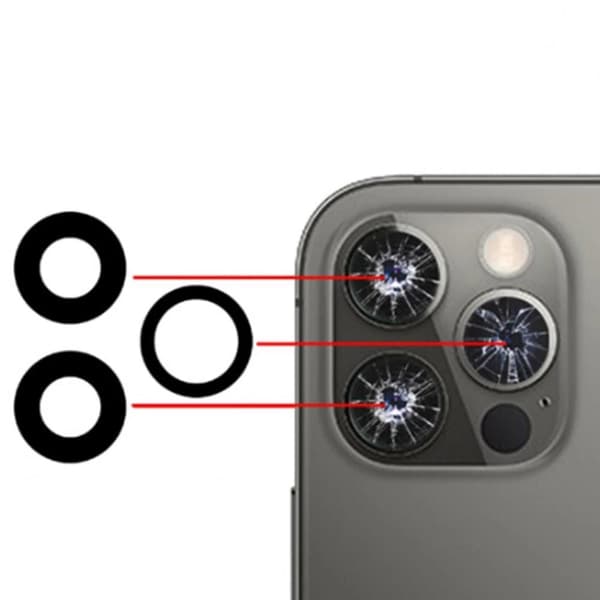 2-PACK Bakre Kamerafälglins Reservdel iPhone 11 Pro Max