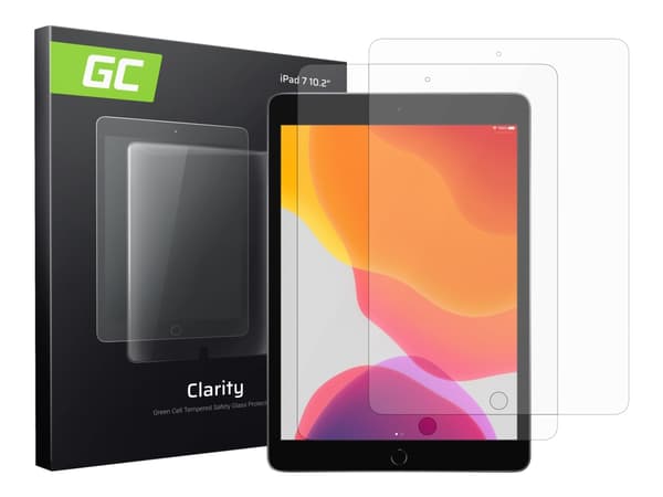 Green Cell Clarity - Skjermbeskyttelse for nettbrett - 2.5D - glass - 10.2" - for Apple 10.2-inch iPad (7. generasjon, 8. generasjon, 9. generasjon)