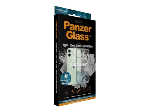 PanzerGlass ClearCase - Satin Silver Limited Edition - baksidedeksel for mobiltelefon - herdet glass, plastramme - blank, satengsølv - for Apple iPho