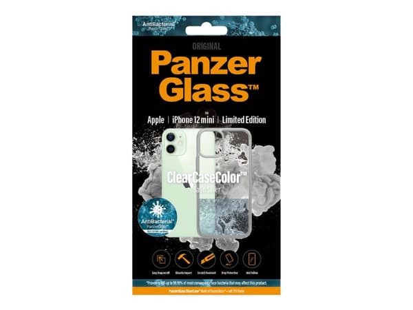 PanzerGlass ClearCase - Satin Silver Limited Edition - baksidedeksel for mobiltelefon - herdet glass, plastramme - blank, satengsølv - for Apple iPho