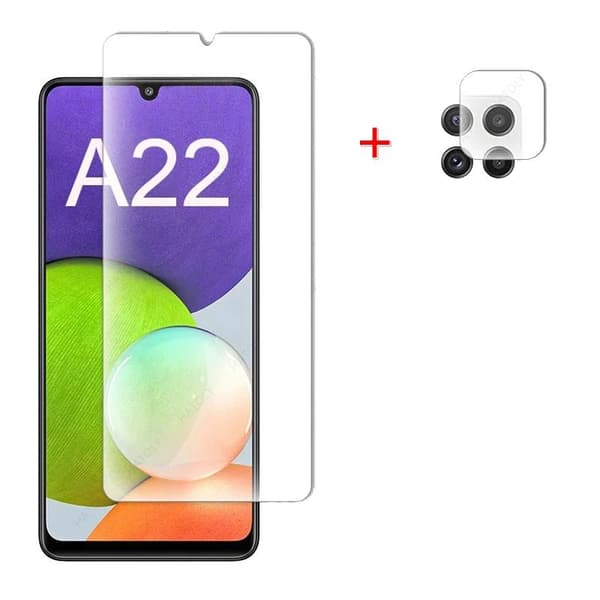 Galaxy A22 4G Skärmskydd + Kameralinsskydd HD 0,3mm