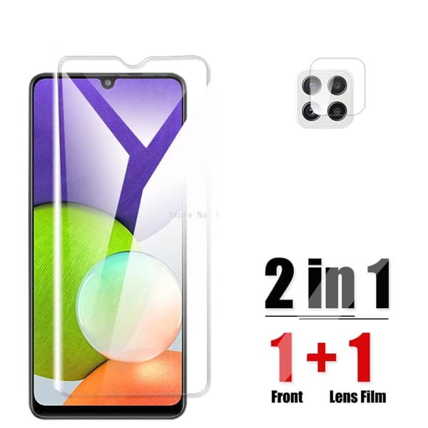 Galaxy A22 5G Sk�rmskydd + Kameralinsskydd HD 0,3mm