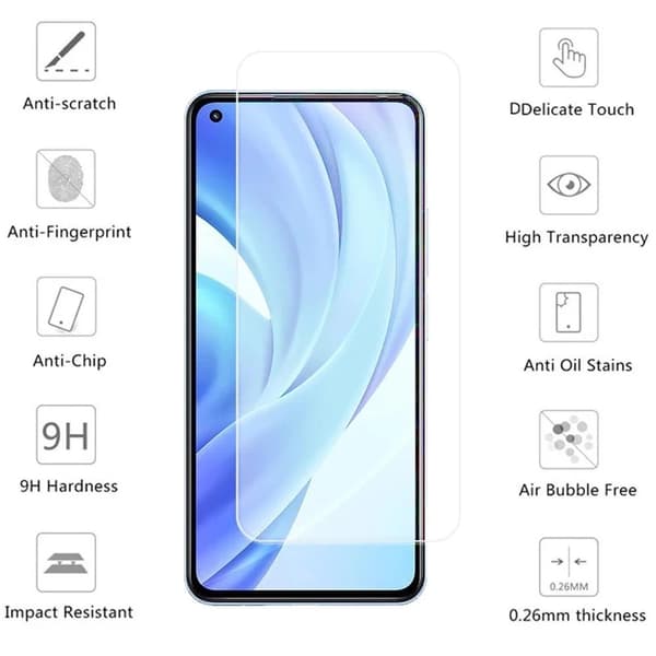 3-PACK Xiaomi Mi 11 Lite Skärmskydd + Kameralinsskydd HD 0,3mm