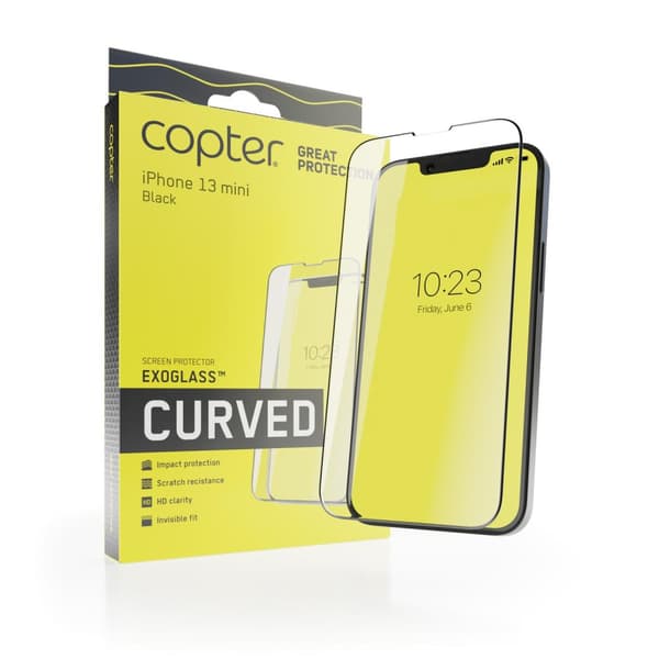Copter Exoglass Curved Frame iPhone 13 Mini - Black Full Glue