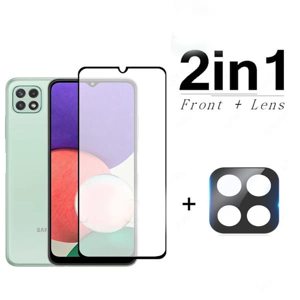 2-PACK Galaxy A22 5G Skärmskydd + Kameralinsskydd 2.5D HD 0,3mm