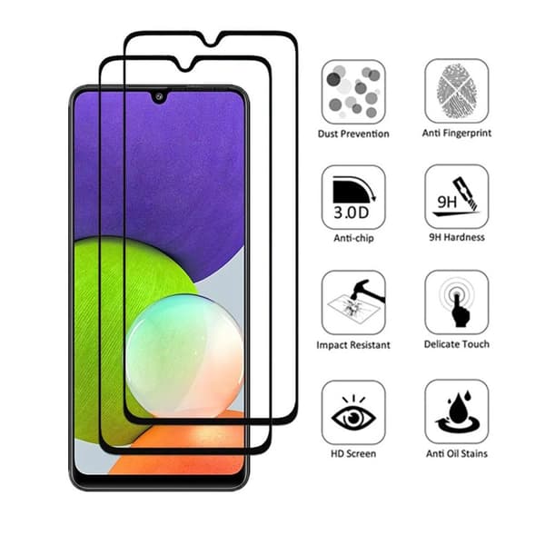 2-PACK Galaxy A22 5G Skärmskydd + Kameralinsskydd 2.5D HD 0,3mm