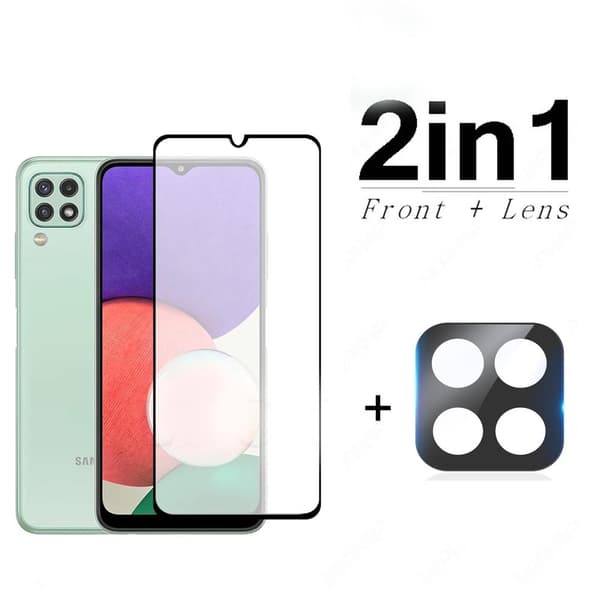 2-PACK Galaxy A12 Skärmskydd + Kameralinsskydd 2.5D HD 0,3mm