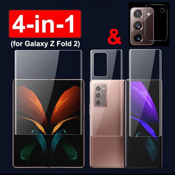 2-PACK 4-in-1 Hydrogel Skärmskydd Samsung Galaxy Z Fold 2