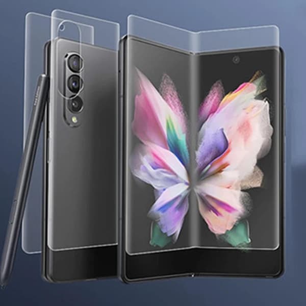 2-PACK 3-in-1 Samsung Galaxy Z Fold 3 Hydrogel Skärmskydd