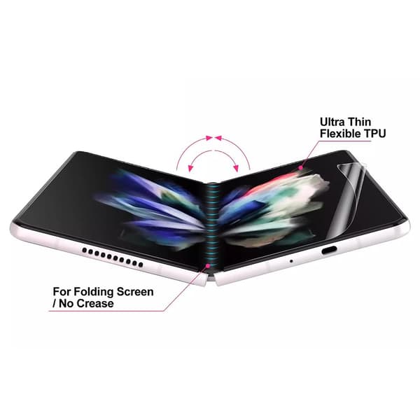 2-PACK 3-in-1 Samsung Galaxy Z Fold 3 Hydrogel Skärmskydd