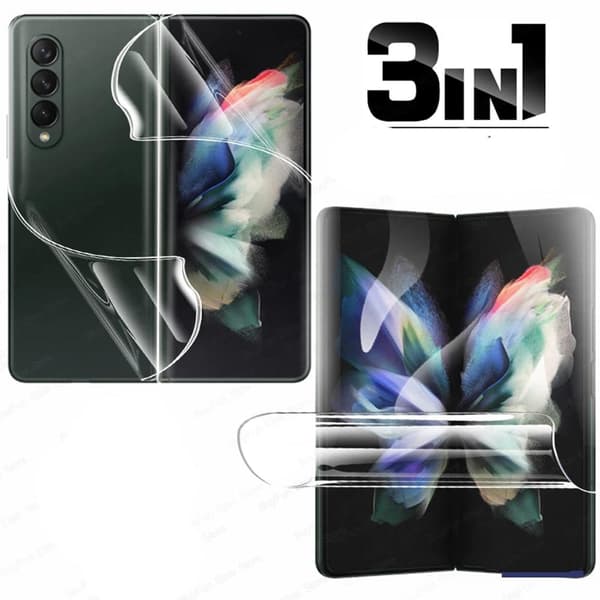 2-PACK 3-in-1 Samsung Galaxy Z Fold 3 Hydrogel Skärmskydd