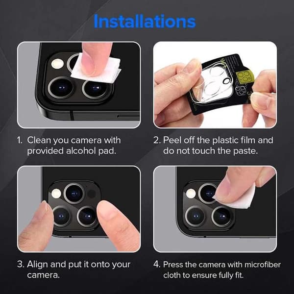 3-PACK iPhone 13 Mini HD Kameralinsskydd
