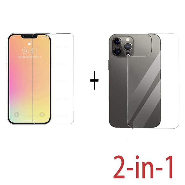 2-PACK iPhone 13 Pro Fram- & Baksida Skärmskydd 0,3mm