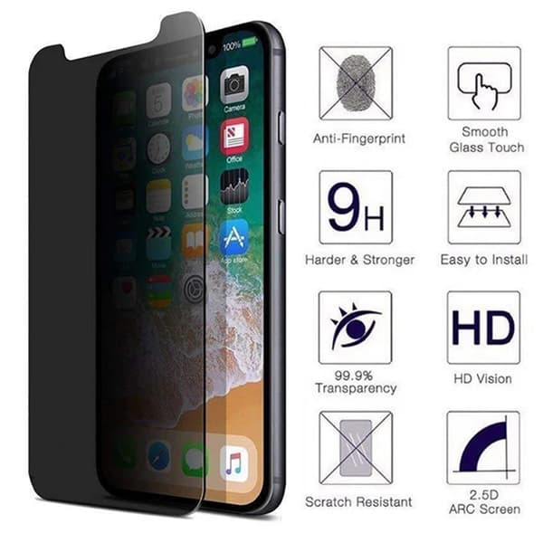 2-PACK iPhone 13 Mini Skärmskydd Anti-Spy 0,3mm