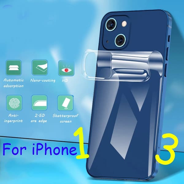 2-PACK iPhone 13 Mini Baksida Hydrogel Skärmskydd 0,3mm