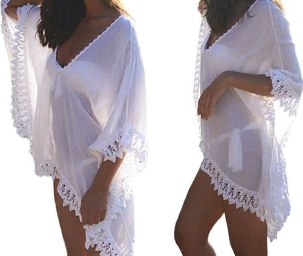 Victoria Fashion strandöverdrag PAREO 65 cm vit