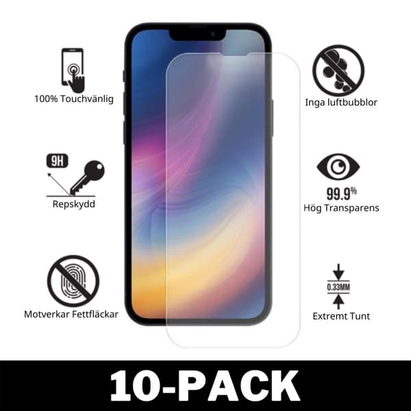 Näytönsuoja iPhone 13 / 13 Pro Tempered Glassille 10-Pack