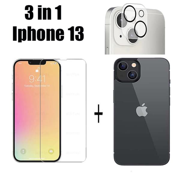 3-in-1 iPhone 13 Fram- & Baksida + Kameralinsskydd