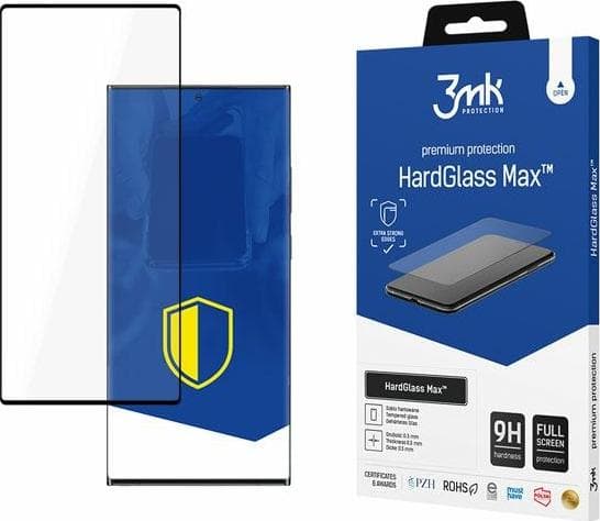 3MK Herdet Glass 3MK HardGlass Max Samsung Galaxy S22 Ultra sort