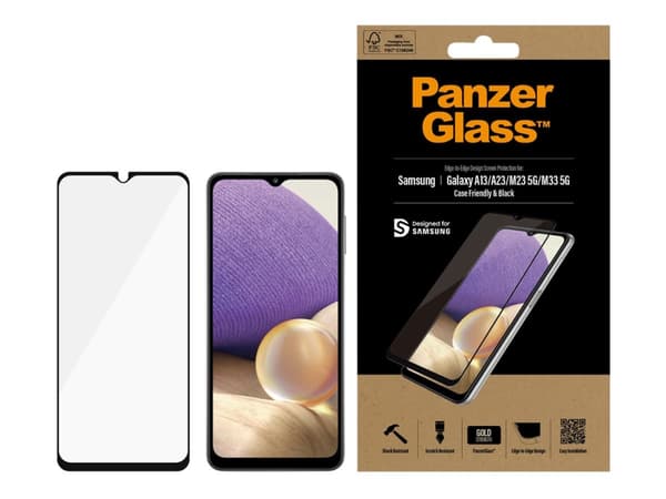 PanzerGlass™ | Skjermbeskytter - Ultra-Wide Fit | Samsung® Galaxy A13/A23/M23 5G/M33 5G