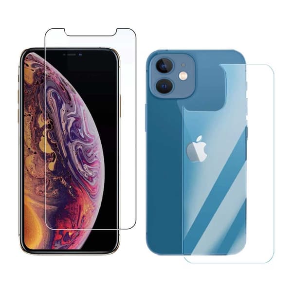 2-Pack iPhone 12 Display Film + Protective Film for Back